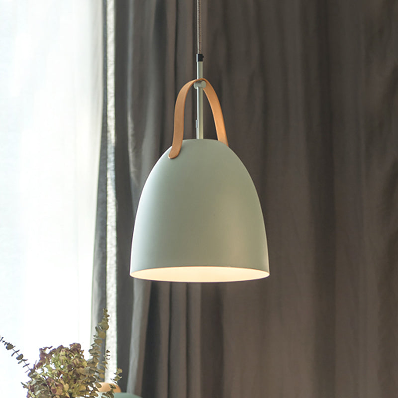 Metallic 1-Head Dome Down Lighting Ceiling Lamp in Green/White/Grey for Living Room
