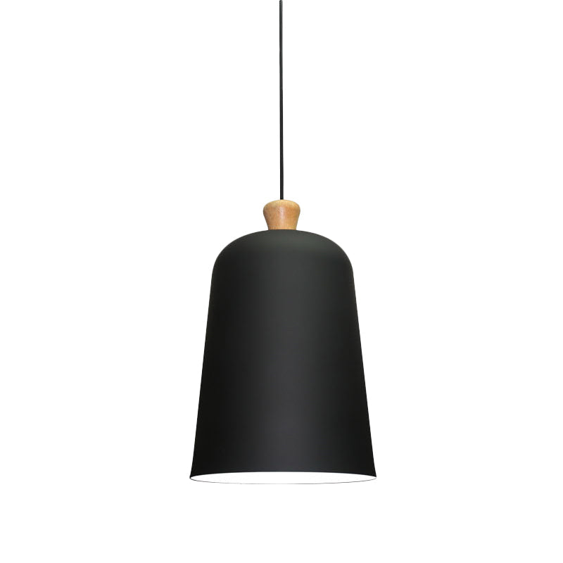 Lampe à suspension cloche rose/gris/noir - Style moderne, plafonnier en aluminium à 1 ampoule pour salle à manger