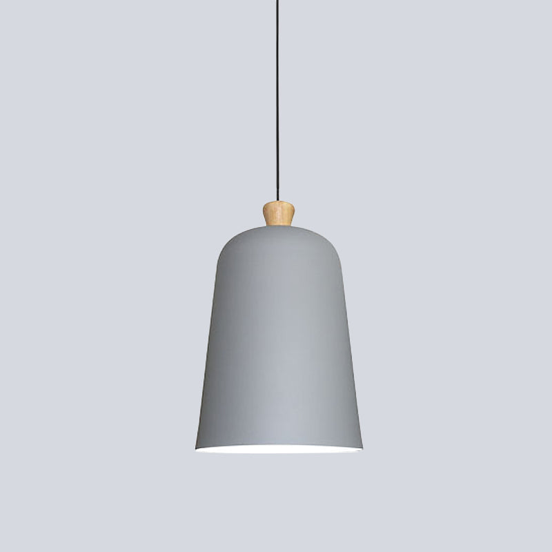 Lampe à suspension cloche rose/gris/noir - Style moderne, plafonnier en aluminium à 1 ampoule pour salle à manger
