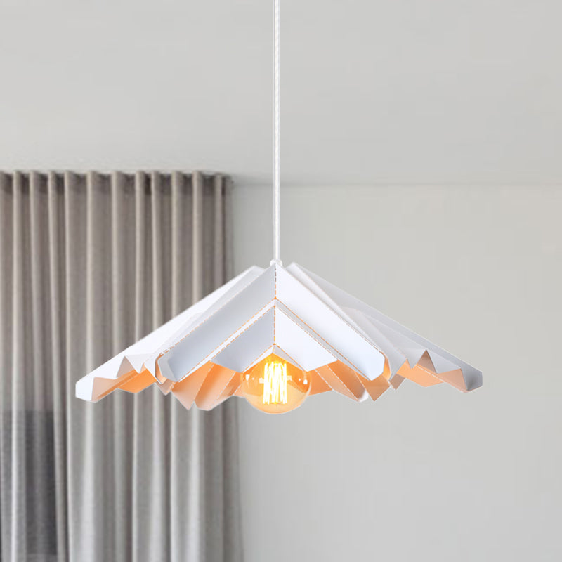 Modern White Iron 1-Head Pendant Ceiling Lamp for Bedroom Lighting