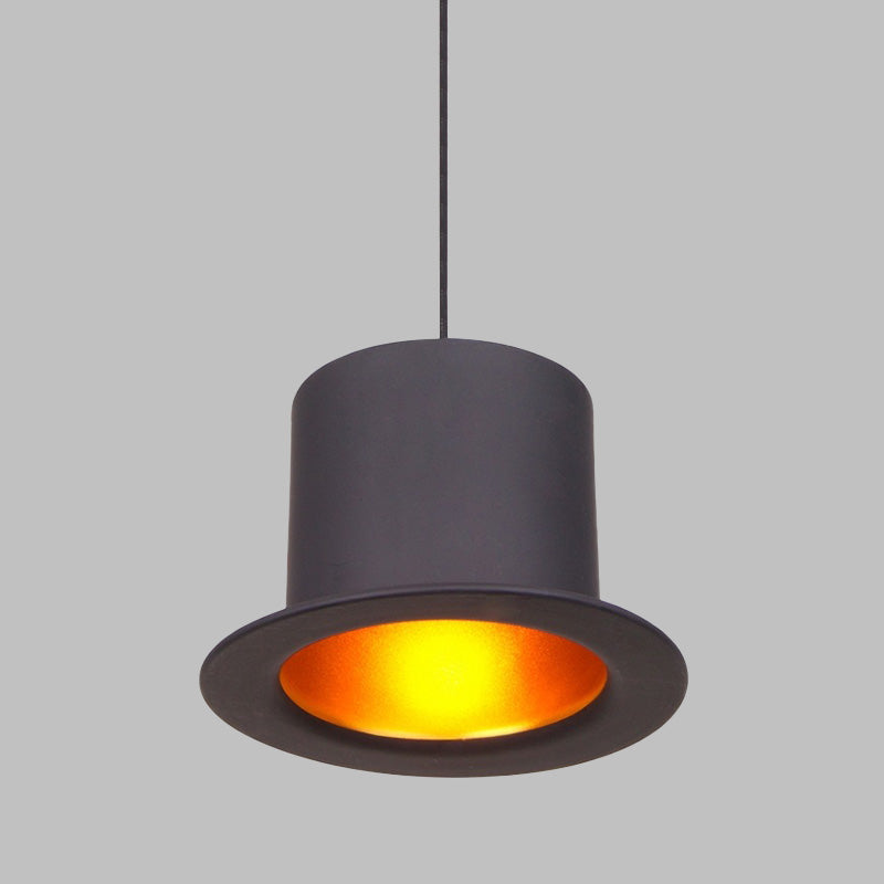 Luminaire suspendu antique avec abat-jour métallique en forme de chapeau - Parfait pour les salles à manger