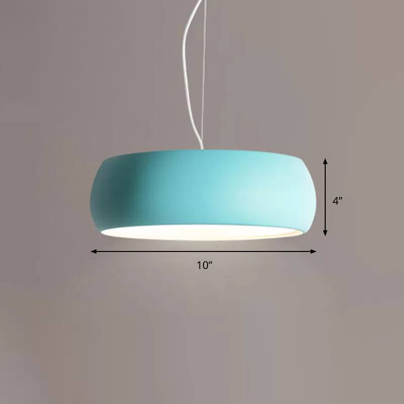 Metal Pendant Lighting with Diffuser - Blue Bowl Hanging Lamp Kit in 3 Sizes (10"/13"/17") and 1-Light