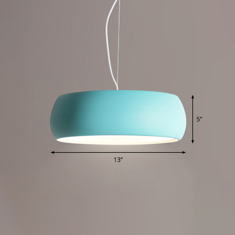 Metal Pendant Lighting with Diffuser - Blue Bowl Hanging Lamp Kit in 3 Sizes (10"/13"/17") and 1-Light