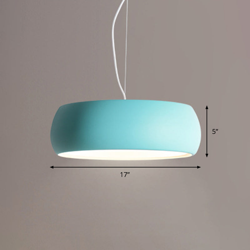 Metal Pendant Lighting with Diffuser - Blue Bowl Hanging Lamp Kit in 3 Sizes (10"/13"/17") and 1-Light