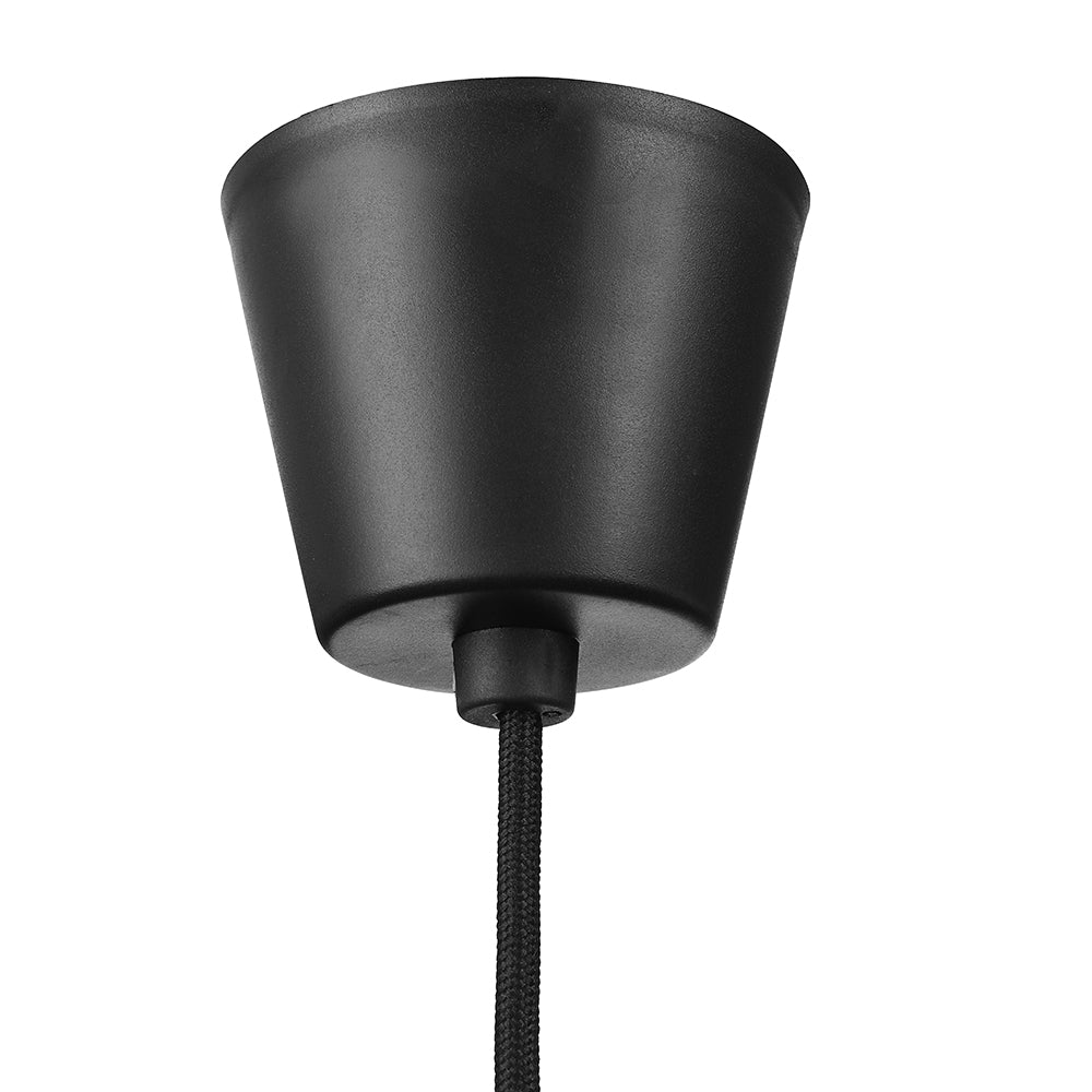 Luminaire suspendu industriel : ampoule exposée au gel de silice, 1 tête, cordon réglable, noir/blanc