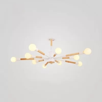Nordic Style Wood Chandelier - Sky Bang Hanging Light For Kid Bedroom