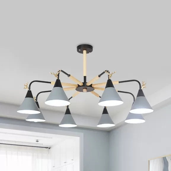 Deer Macaron Style Metallic Pendant Light For Child Bedroom