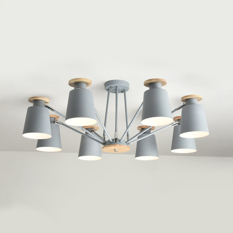 Sleek Nordic Metal Pendant Light With Rotatable Bucket Shade - Ideal For Living Room Ambiance