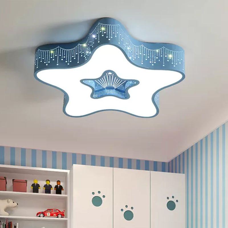 Plafonnier LED moderne en métal et acrylique pour chambre d'enfant
