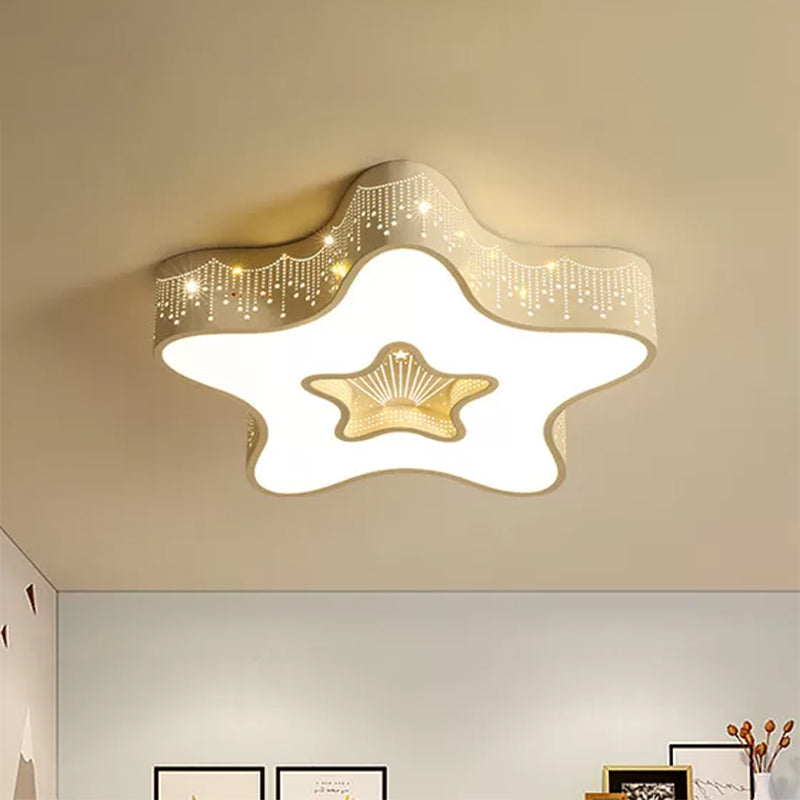 Plafonnier LED moderne en métal et acrylique pour chambre d'enfant