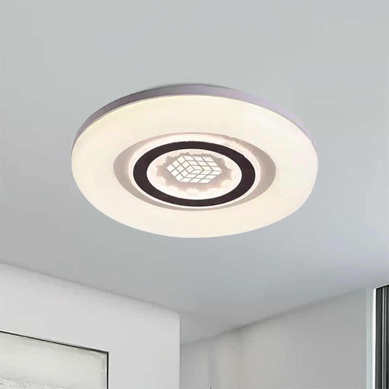 Modern White Flush Ceiling Light with LED and Acrylic for Corridor and Bedroom