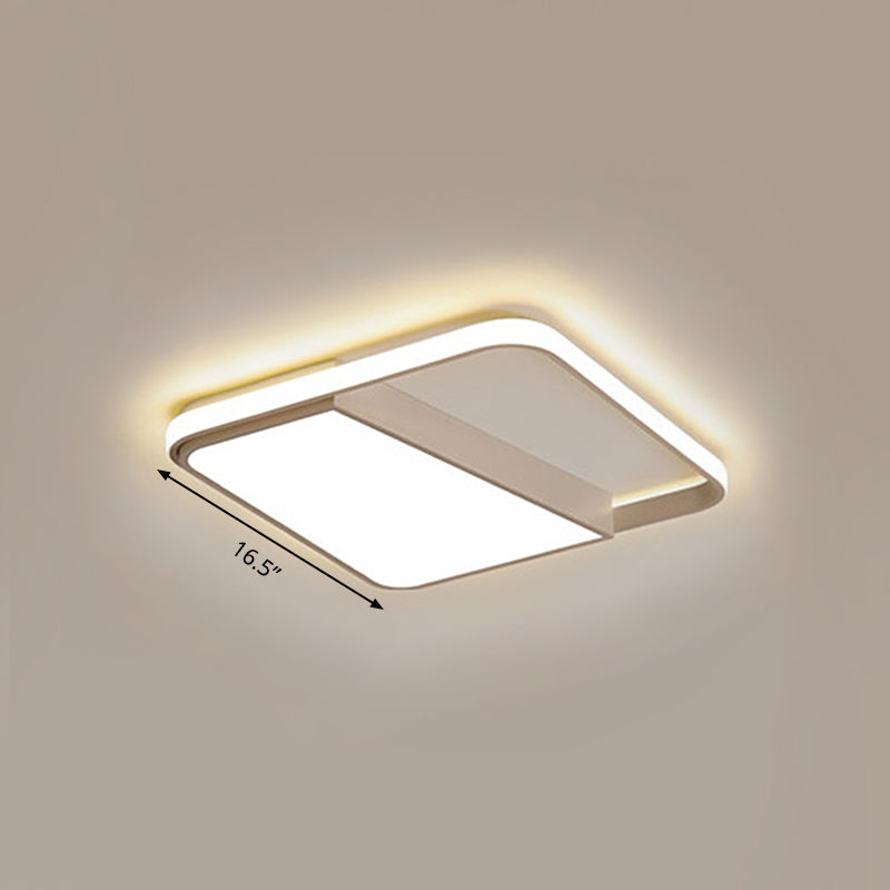Modern Acrylic LED Box Ceiling Lamp in Warm/White Light - Remote Control Dimmable, 16.5"/19.5"/23.5" W