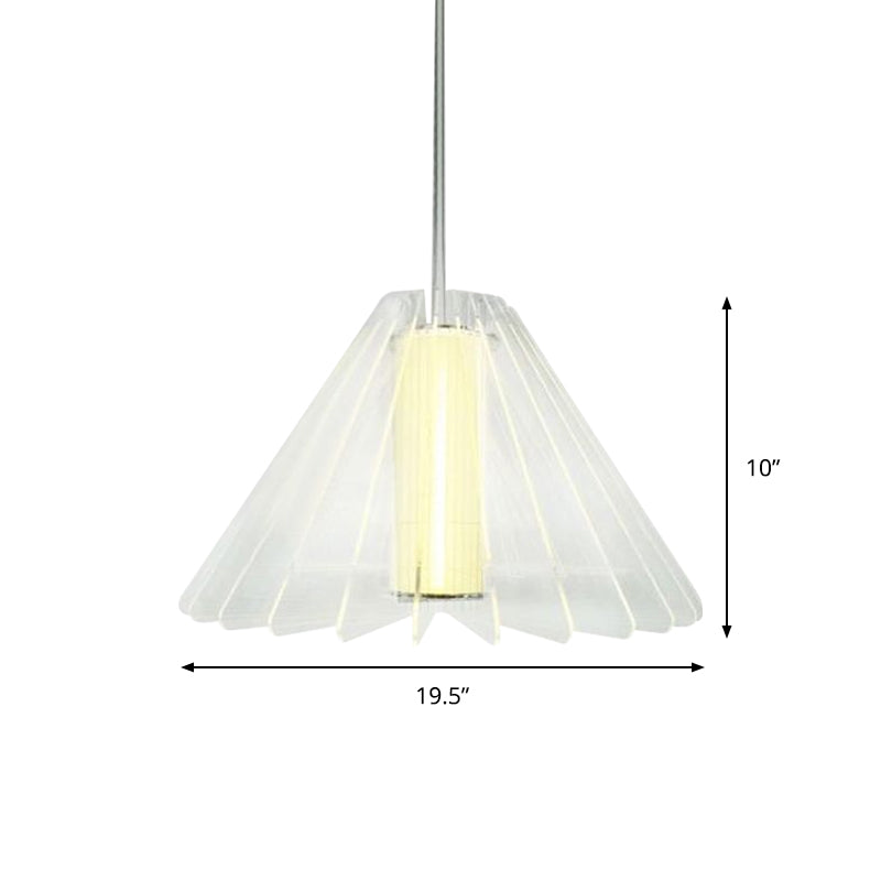 Modern Clear Glass Pendant Lighting For Dining Room Ceiling - Wide Flare Design