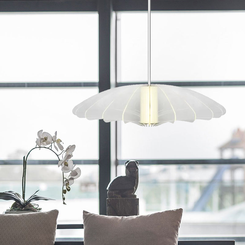 Modern Clear Glass Flare Pendant Light - 1 Head Ceiling Hanging Fixture for Dining Room
