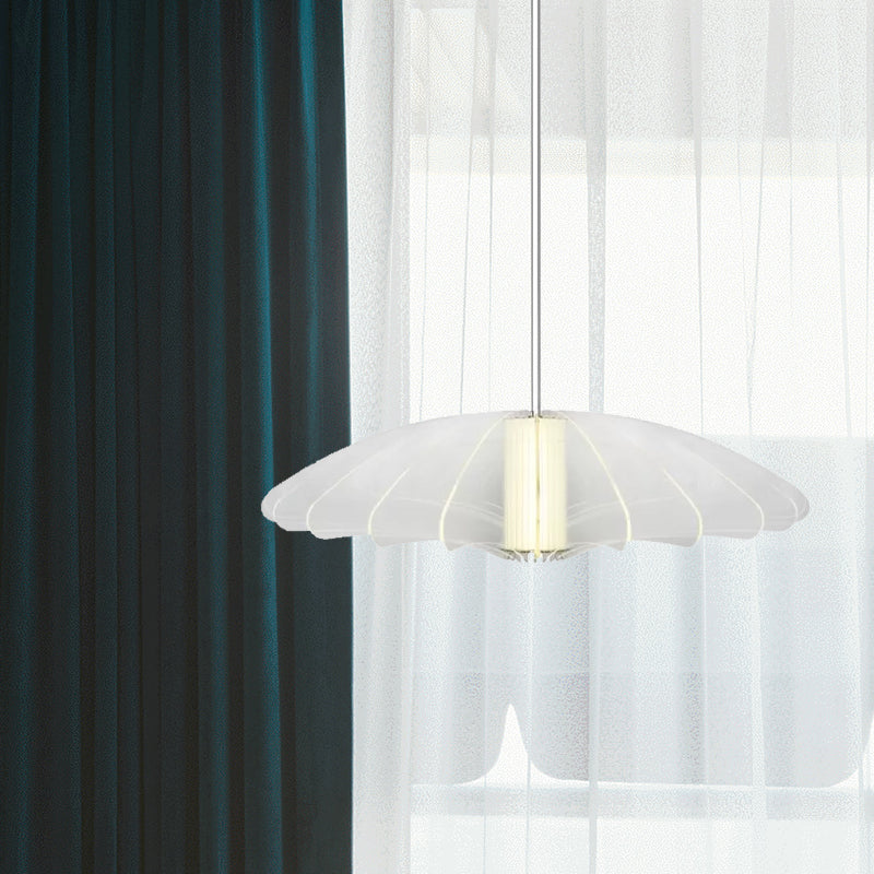 Modern Clear Glass Flare Pendant Light - 1 Head Ceiling Hanging Fixture for Dining Room