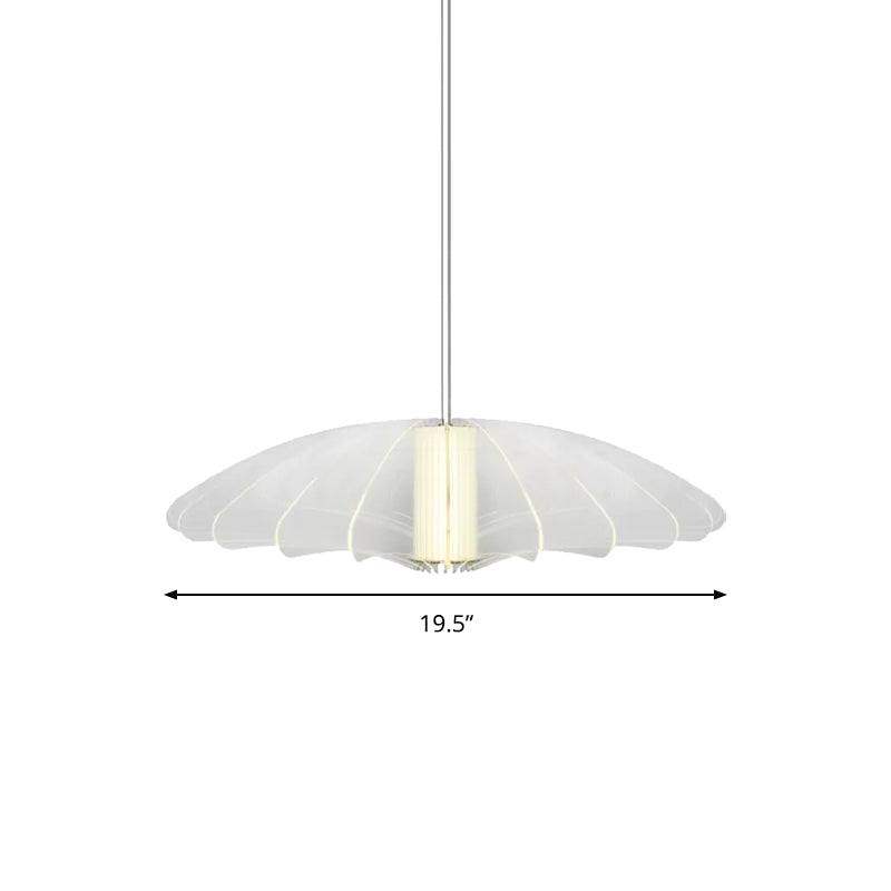 Modern Clear Glass Pendant Lighting For Dining Room Ceiling - Wide Flare Design