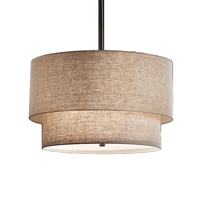 Traditional Layered Tier Chandelier - 3-Light Ceiling Light In Black/White/Flaxen 16/19.5/23.5 Wide