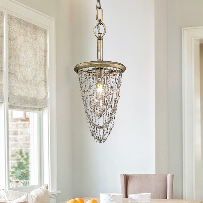 Gold Chandelier Light - Nordic Circular Metal Ceiling Fixture With Iron Mesh And Crystal Accent
