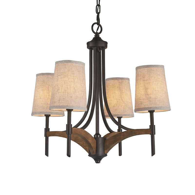 Classic 4-Light Metal Chandelier Candelabra In Black - Pendant Lighting For Living Room With/Without