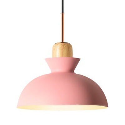Modern Metal Pendant Light with Colorful Bowl Shade for Dining Table