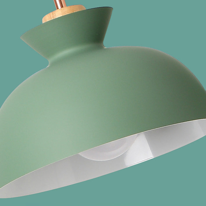 Modern Metal Pendant Light with Colorful Bowl Shade for Dining Table