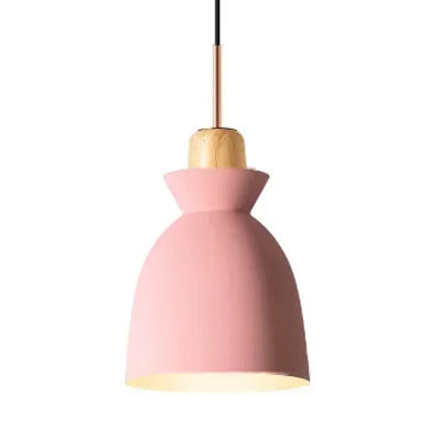 Contemporary Metallic Pendant Ceiling Lamp with Gray/White Bell Shade - Indoor Hanging Light (1 Bulb)
