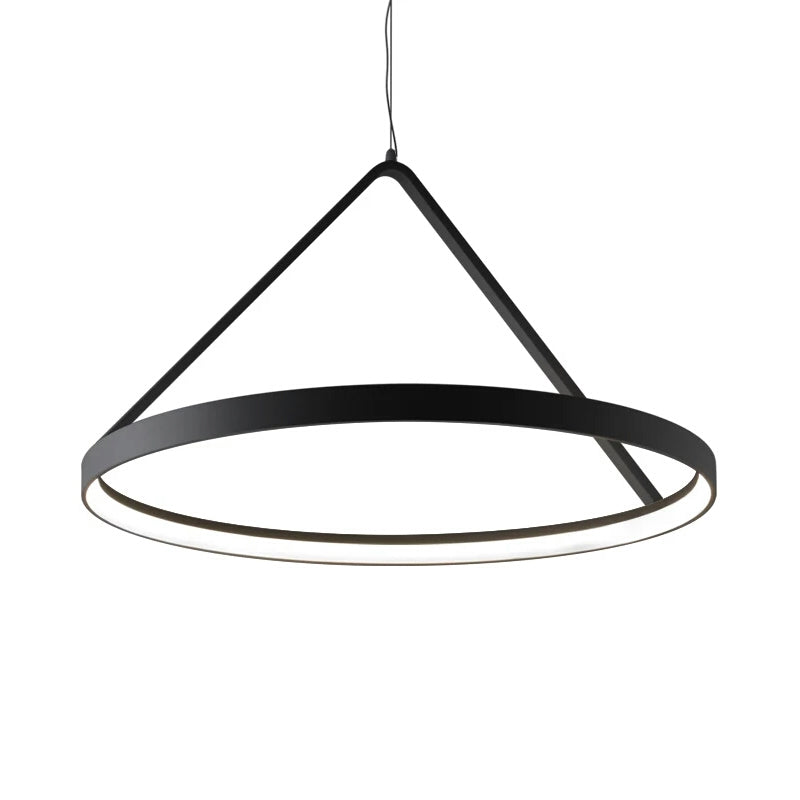 Minimalist Round Acrylic Pendant Light With Led - 3 Sizes And Black/White Color Options