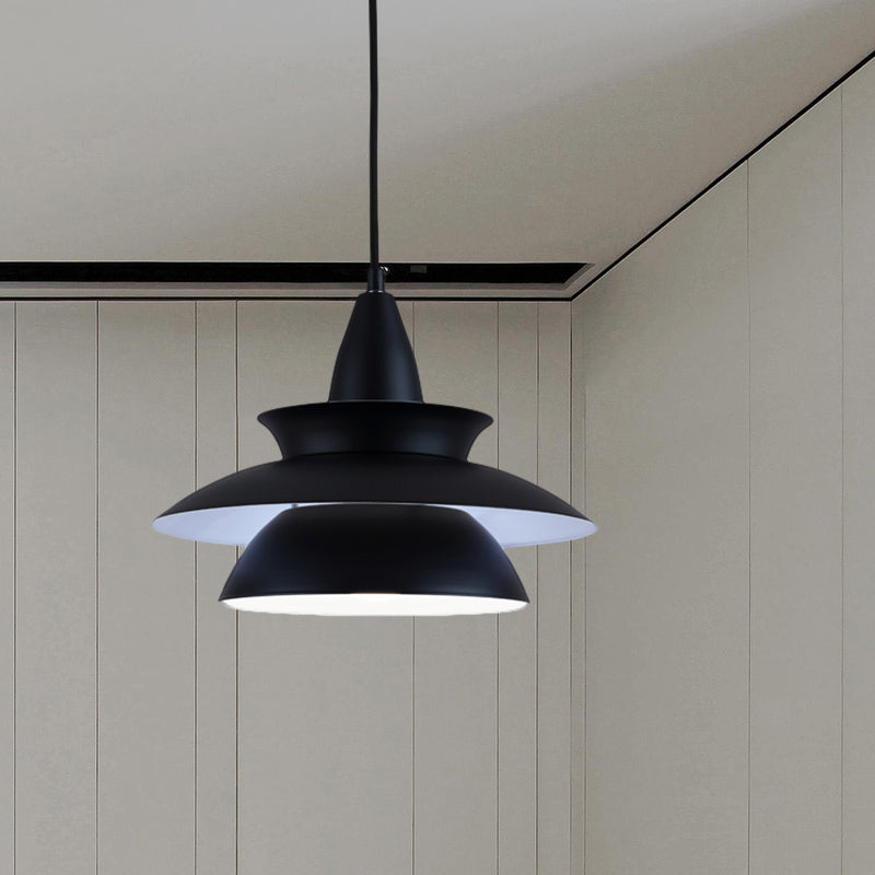 Stylish Macaron Hanging Light: Black/White Adjustable Ceiling Fixture for Living Room