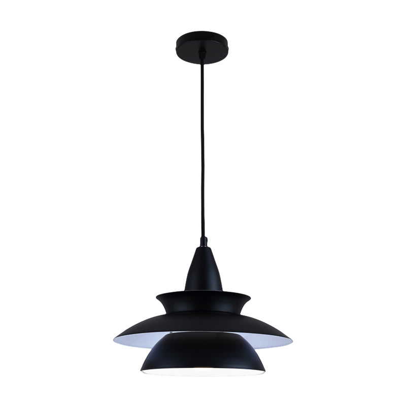 Stylish Macaron Hanging Light: Black/White Adjustable Ceiling Fixture for Living Room
