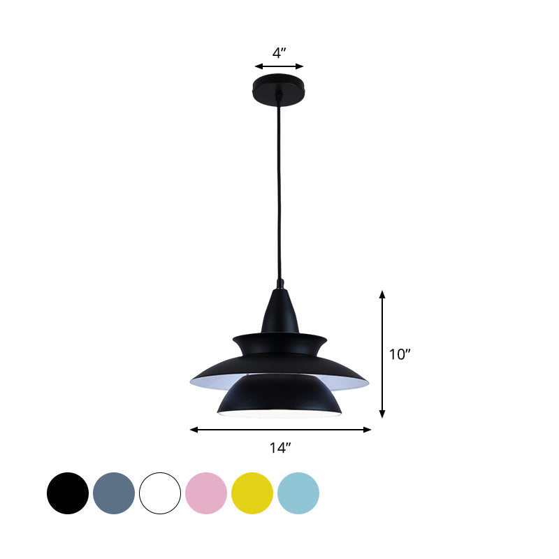 Stylish Aluminum Macaron Hanging Light Fixture 1 Head Adjustable Ceiling Lighting For Living Room -