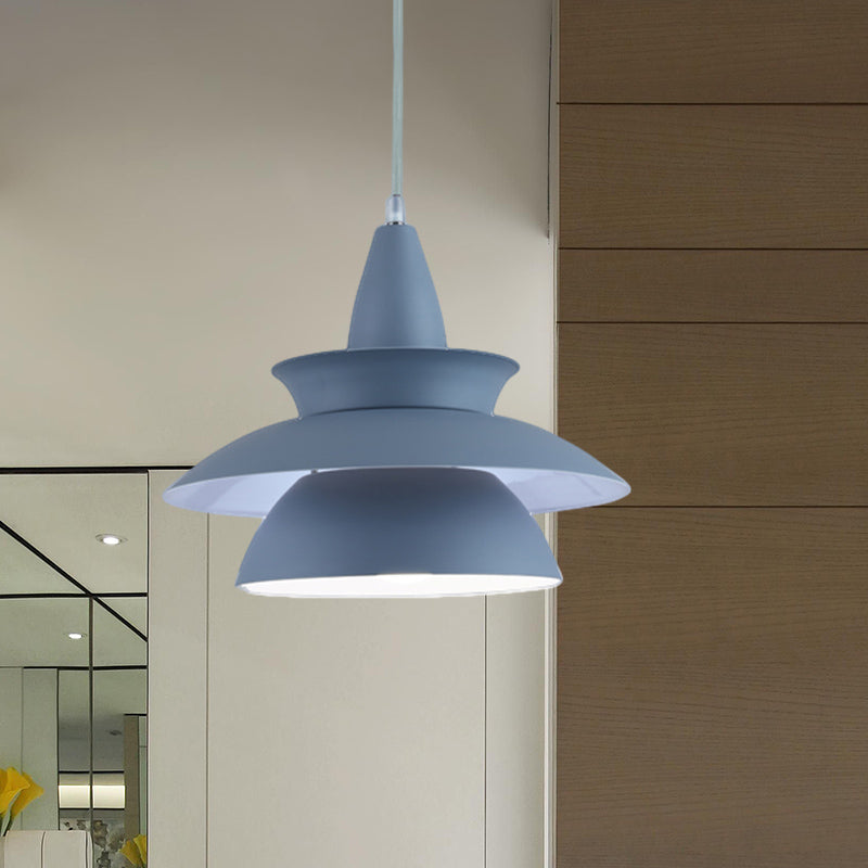 Stylish Aluminum Macaron Hanging Light Fixture 1 Head Adjustable Ceiling Lighting For Living Room -