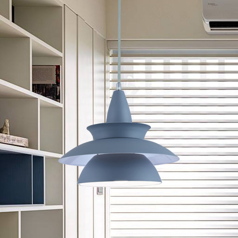 Stylish Aluminum Macaron Hanging Light Fixture 1 Head Adjustable Ceiling Lighting For Living Room -