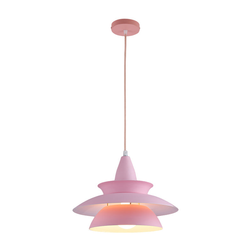 Stylish Aluminum Macaron Hanging Light Fixture 1 Head Adjustable Ceiling Lighting For Living Room -
