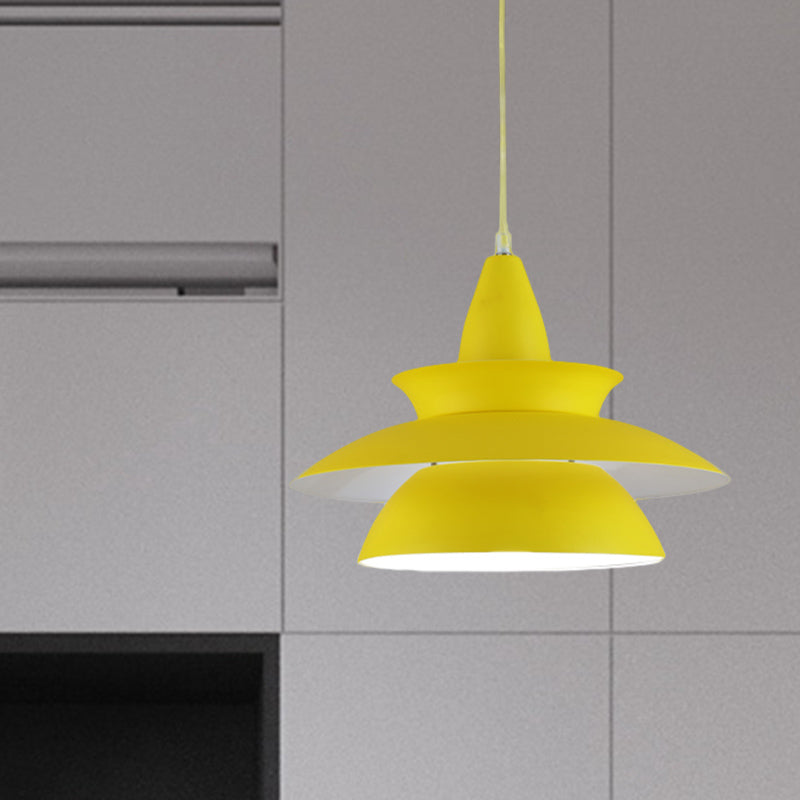 Stylish Aluminum Macaron Hanging Light Fixture 1 Head Adjustable Ceiling Lighting For Living Room -