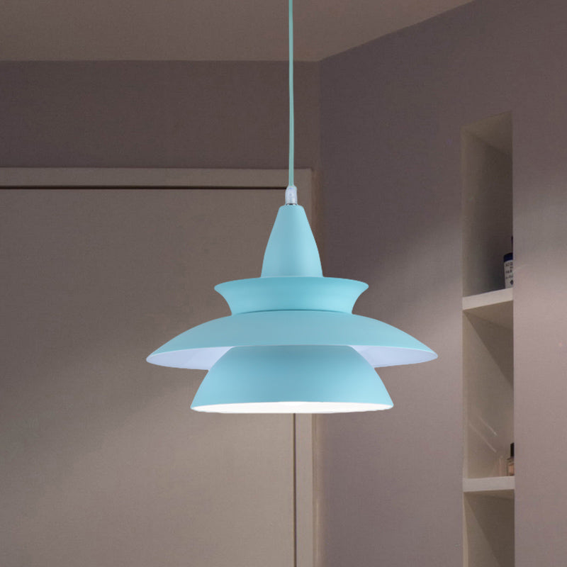 Stylish Aluminum Macaron Hanging Light Fixture 1 Head Adjustable Ceiling Lighting For Living Room -