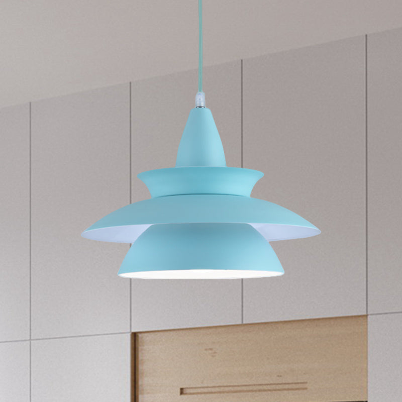 Stylish Aluminum Macaron Hanging Light Fixture 1 Head Adjustable Ceiling Lighting For Living Room -