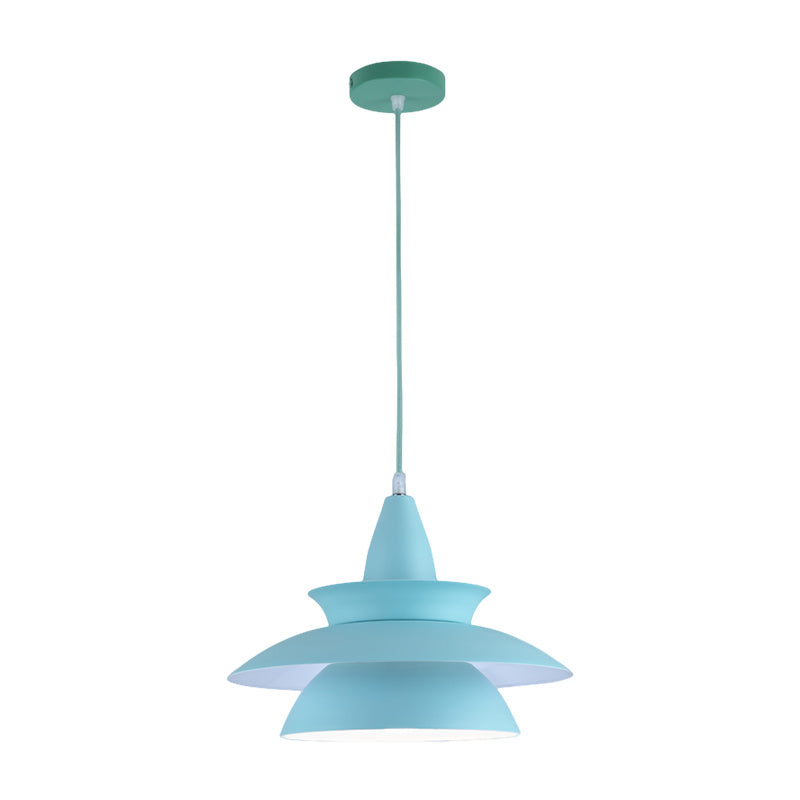 Stylish Aluminum Macaron Hanging Light Fixture 1 Head Adjustable Ceiling Lighting For Living Room -