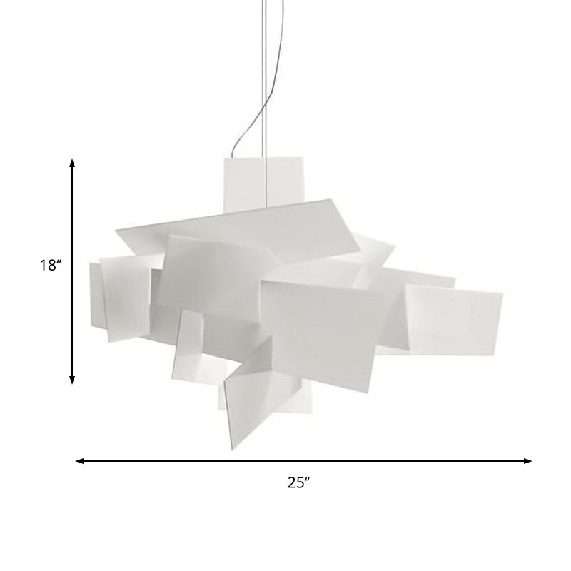 Minimalist Acrylic Single Light Pendant Lamp - Irregular Shape, White Ceiling Fixture