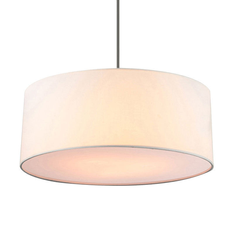 Simple Fabric Drum Ceiling Pendant Light - Light Grey/Black/Beige - 12"/16"/18" Diameter - Hanging Lamp Kit