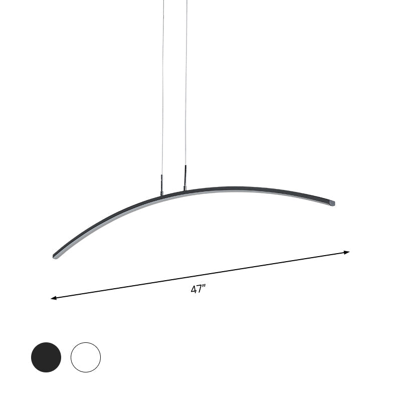 Contemporary Arch Pendant Light with Stepless Dimming and Remote Control
