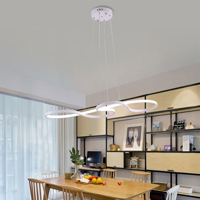 Twisting Acrylic Pendant Light - Minimalist Led Black/White Warm/White Multiple Sizes Available
