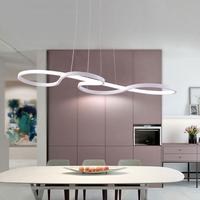Twisting Acrylic Pendant Light - Minimalist Led Black/White Warm/White Multiple Sizes Available