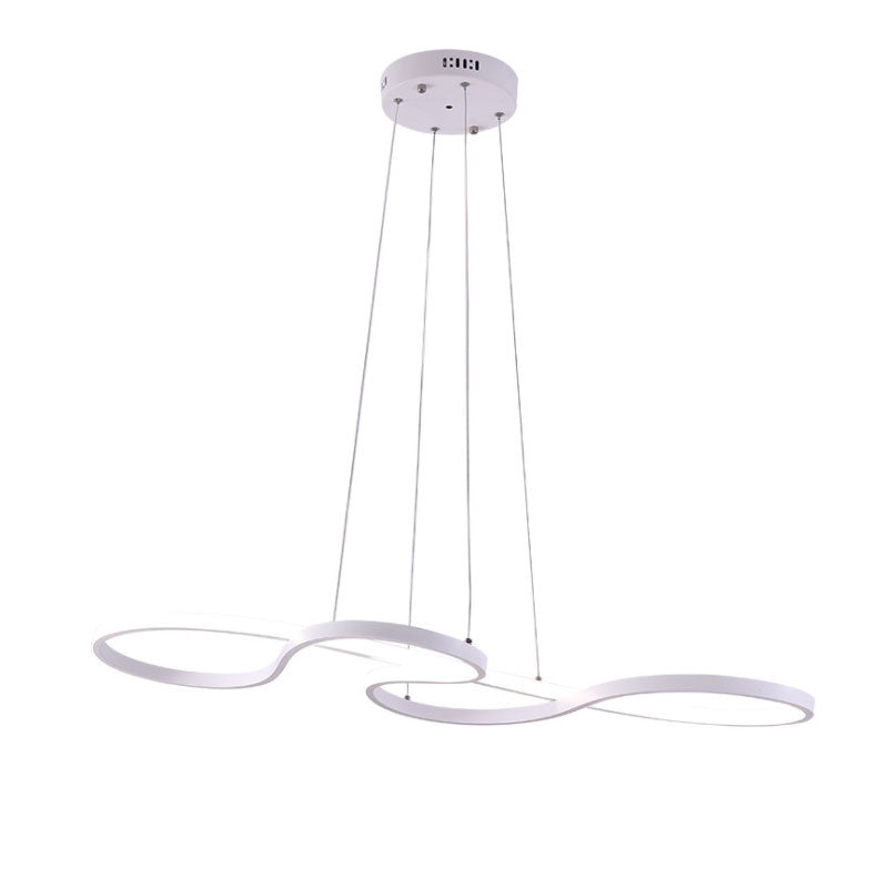 Minimalist LED Twisting Acrylic Pendant Light - 24"/29.5"/37.5" Wide - Black/White - Warm/White Light