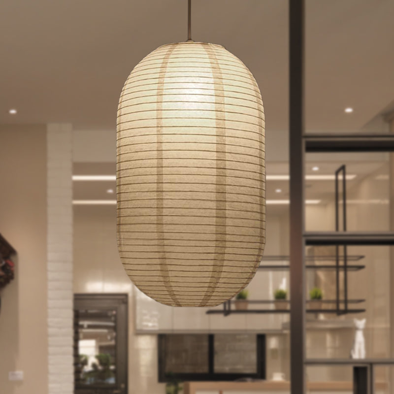 Suspension lanterne large de 8,5"/11,5"/16,5" Lampe suspendue traditionnelle en papier blanc à 1 lumière