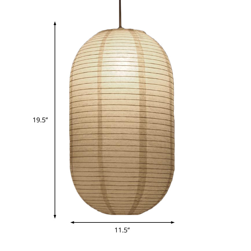 Suspension lanterne large de 8,5"/11,5"/16,5" Lampe suspendue traditionnelle en papier blanc à 1 lumière