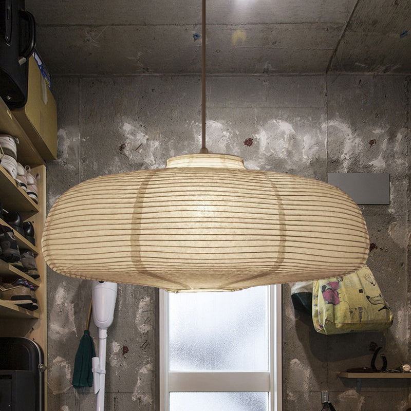 Suspension lanterne large de 8,5"/11,5"/16,5" Lampe suspendue traditionnelle en papier blanc à 1 lumière