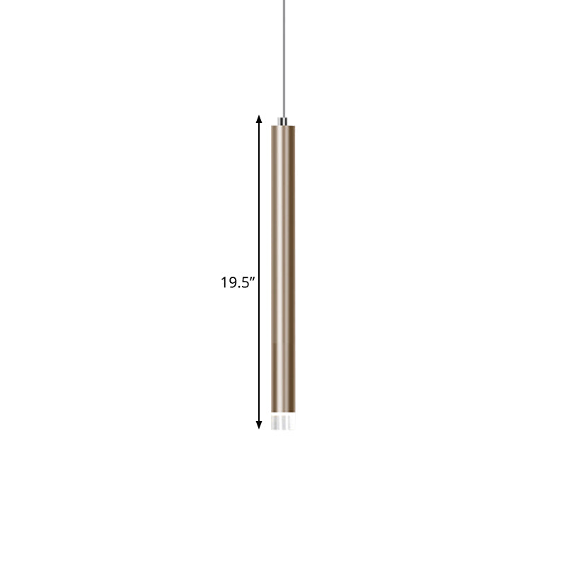 Modern Gold Flute Ceiling Pendant Light for Bar Counter - LED, Warm/White Light - 12"/19.5"/23.5" Height