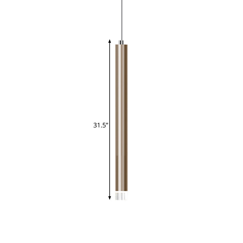 Modern Gold Flute Ceiling Pendant Light for Bar Counter - LED, Warm/White Light - 12"/19.5"/23.5" Height