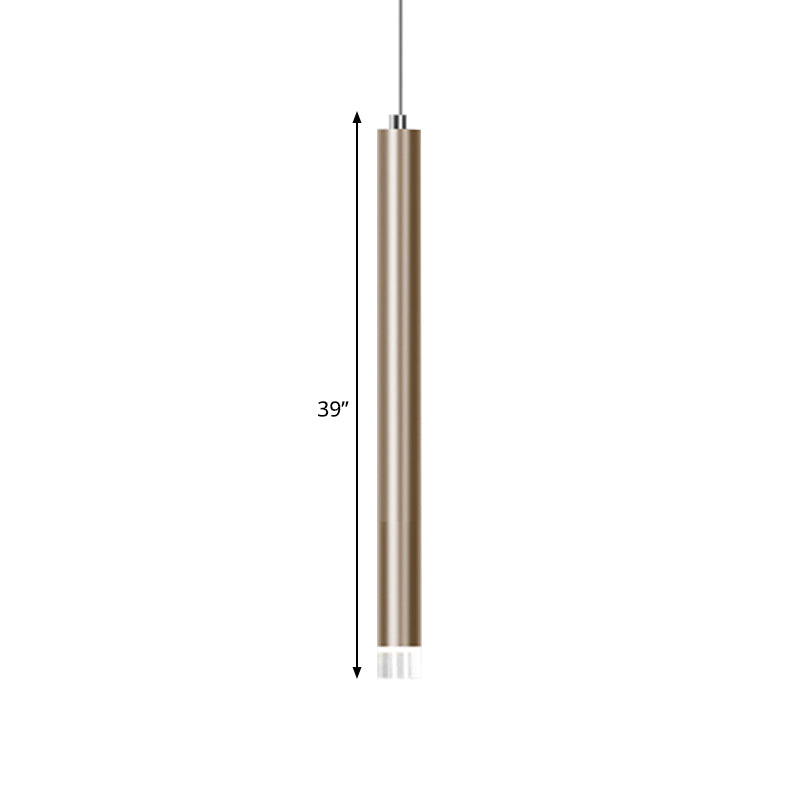 Modern Gold Flute Ceiling Pendant Light for Bar Counter - LED, Warm/White Light - 12"/19.5"/23.5" Height
