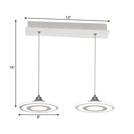 Modern Circle Pendant Led Hanging Lamp For Dining Room Island With Acrylic Shade In Warm/White Light